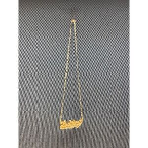 925 Silver Necklace With 925 "Ladiikay".  20" From Side To Side Opened